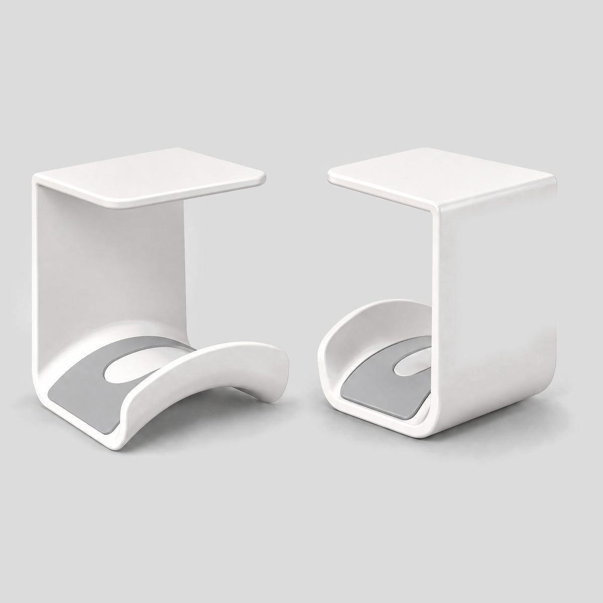 Pair of white Eave under-desk headphone hooks
