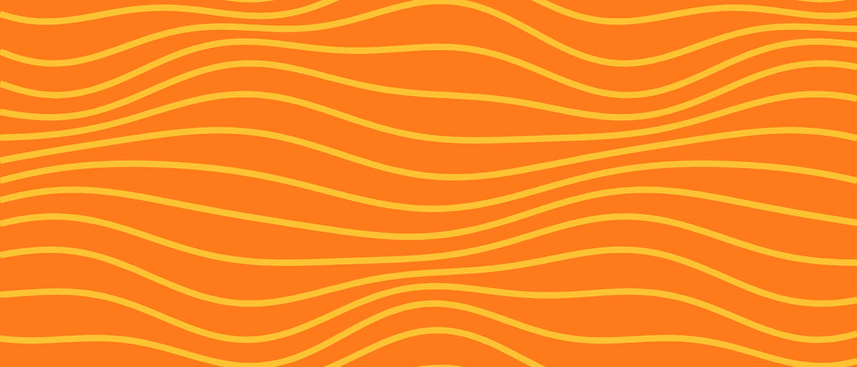 Flowing sun-yellow lines on an orange background