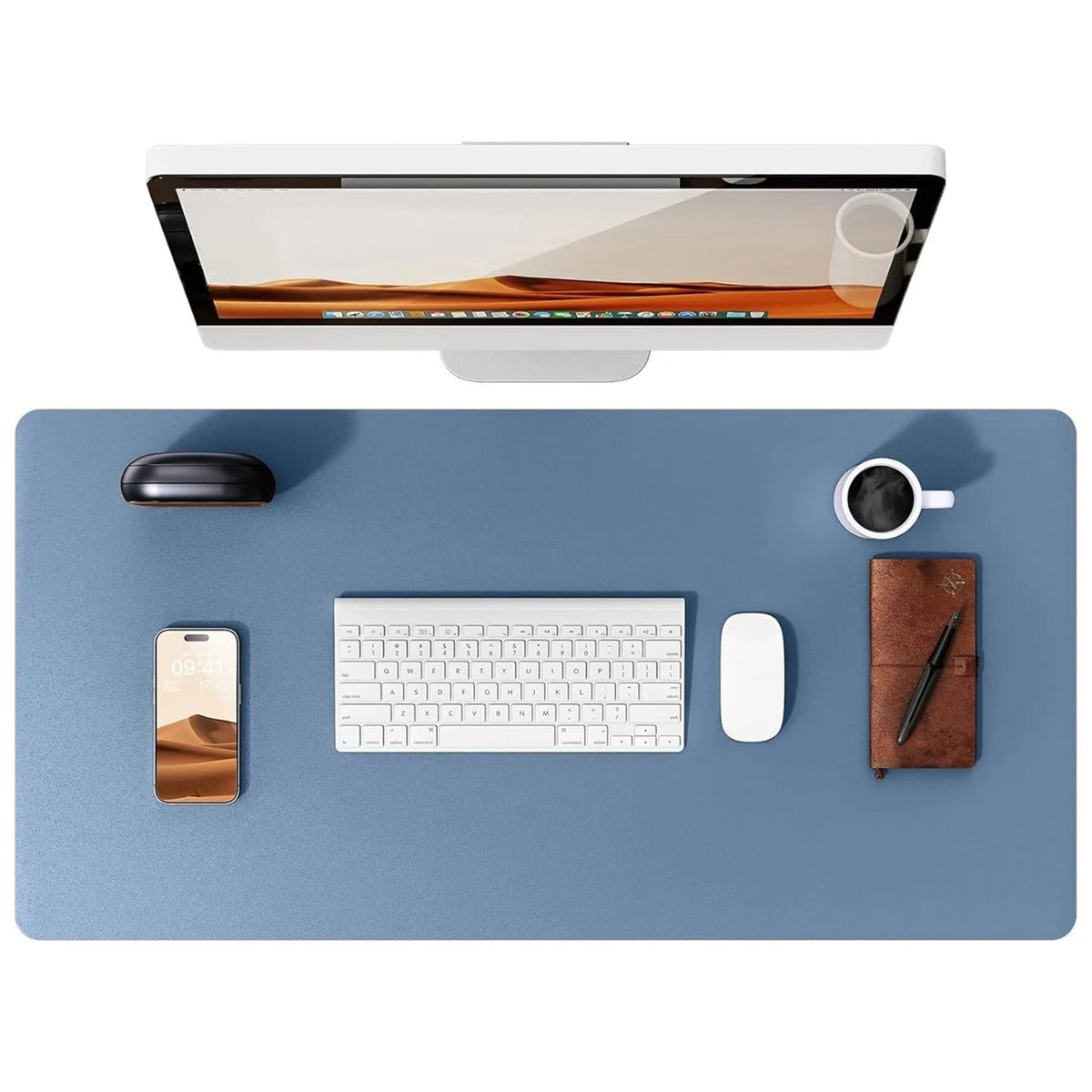 Flow desk mat in blue
