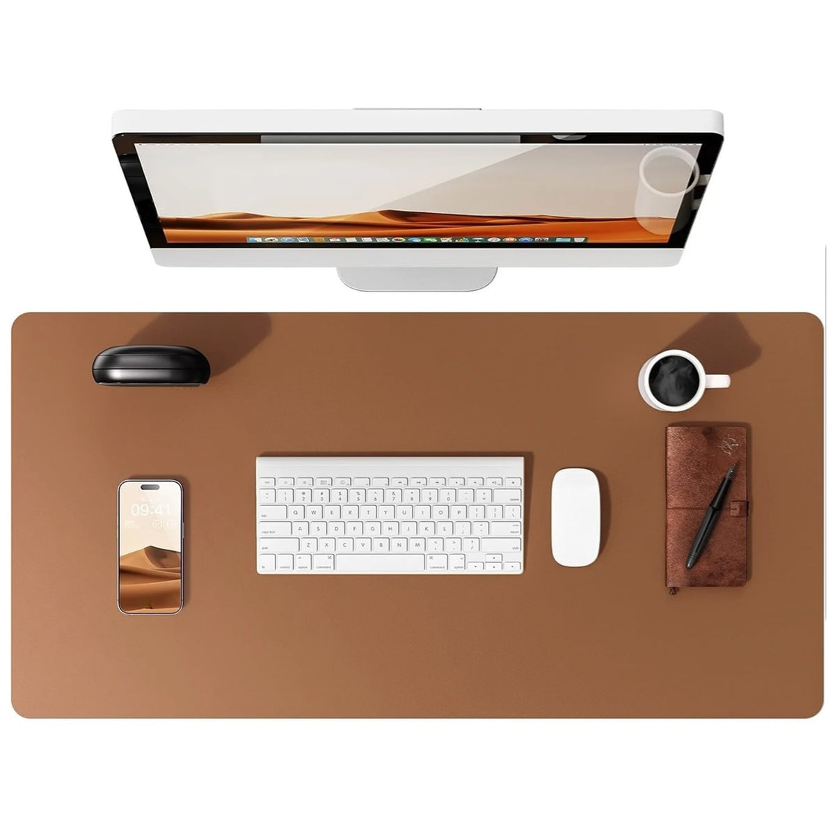 Flow desk mat in brown
