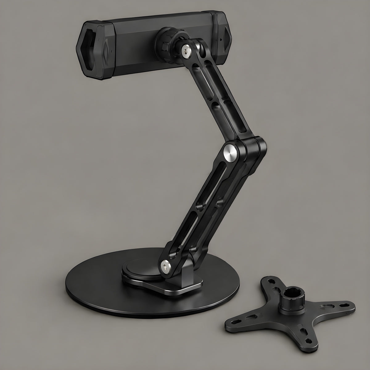 Reach stand kit in black with tablet holder and VESA plate
