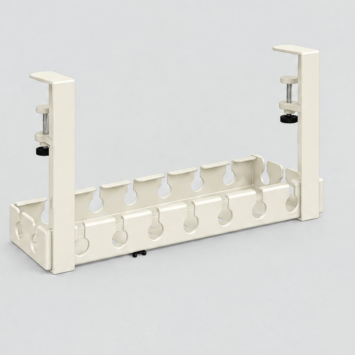 Hideaway under-desk cable tray, 40 cm, in white