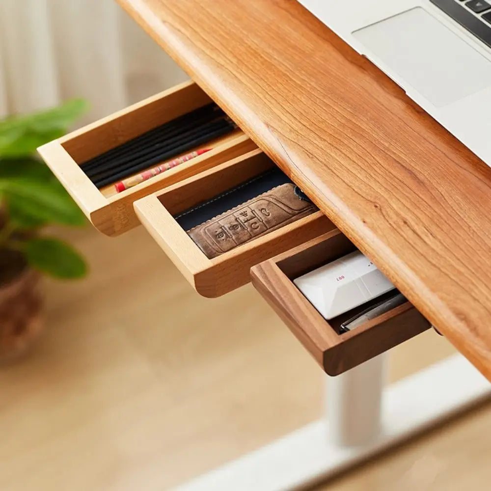 Walnut under-desk drawer