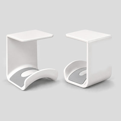 Pair of white Eave under-desk headphone hooks