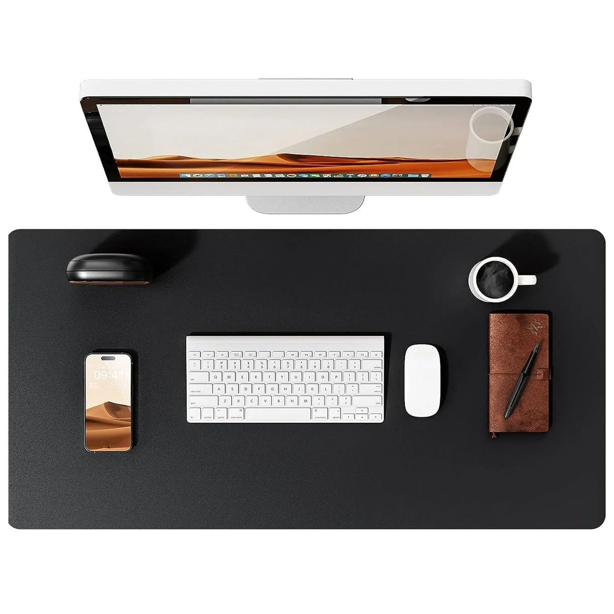 Flow desk mat in black