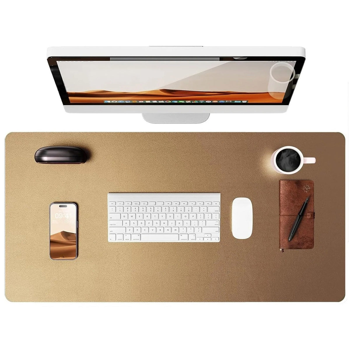 Flow desk mat in bronze