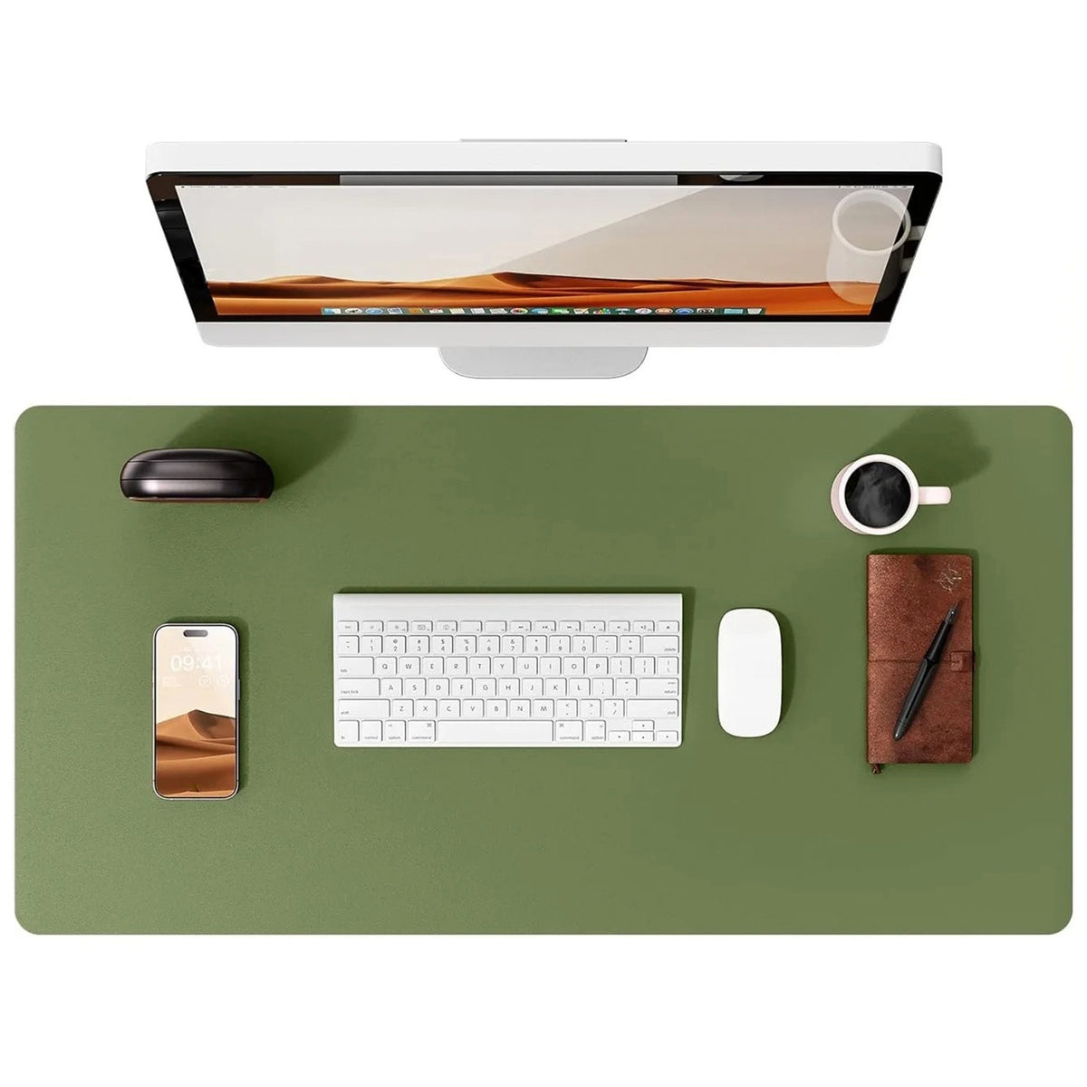 Flow desk mat in green